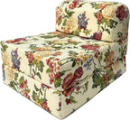 D&D Futon Furniture Sleeper Chair Folding Foam Beds, Portable Studio Guest Sofa Bed (Big Roses, 70 x 24 x 6)