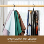 ZEDODIER Scarf Organizer Scarf Hanger for Closet, Rotatable Sturdy Hijab Holder Holds 8 Scarves, Metal Space Saving Closet Organizers and Storage, Black