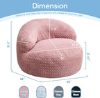 Hobestluk Bean Bag Chair Giant Bean Bag Chairs for Adults Big Bean Bag Chair with Memory Foam Filler Adults Large Beanbag with Faux Fur Cover for Bedroom (Chevron Pink,Oversize)