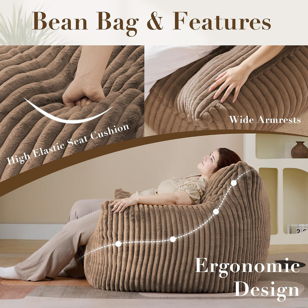 Oversized Bean Bag Chair for Living Room Furniture Bean Bag Chairs for Adults...