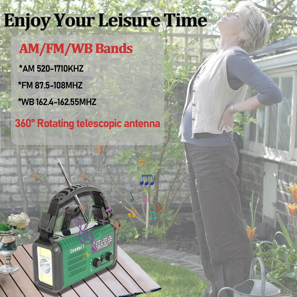 20000mAh/74000mWh Emergency Hand Crank Radio, NOAA Weather Radio with Am Fm N...
