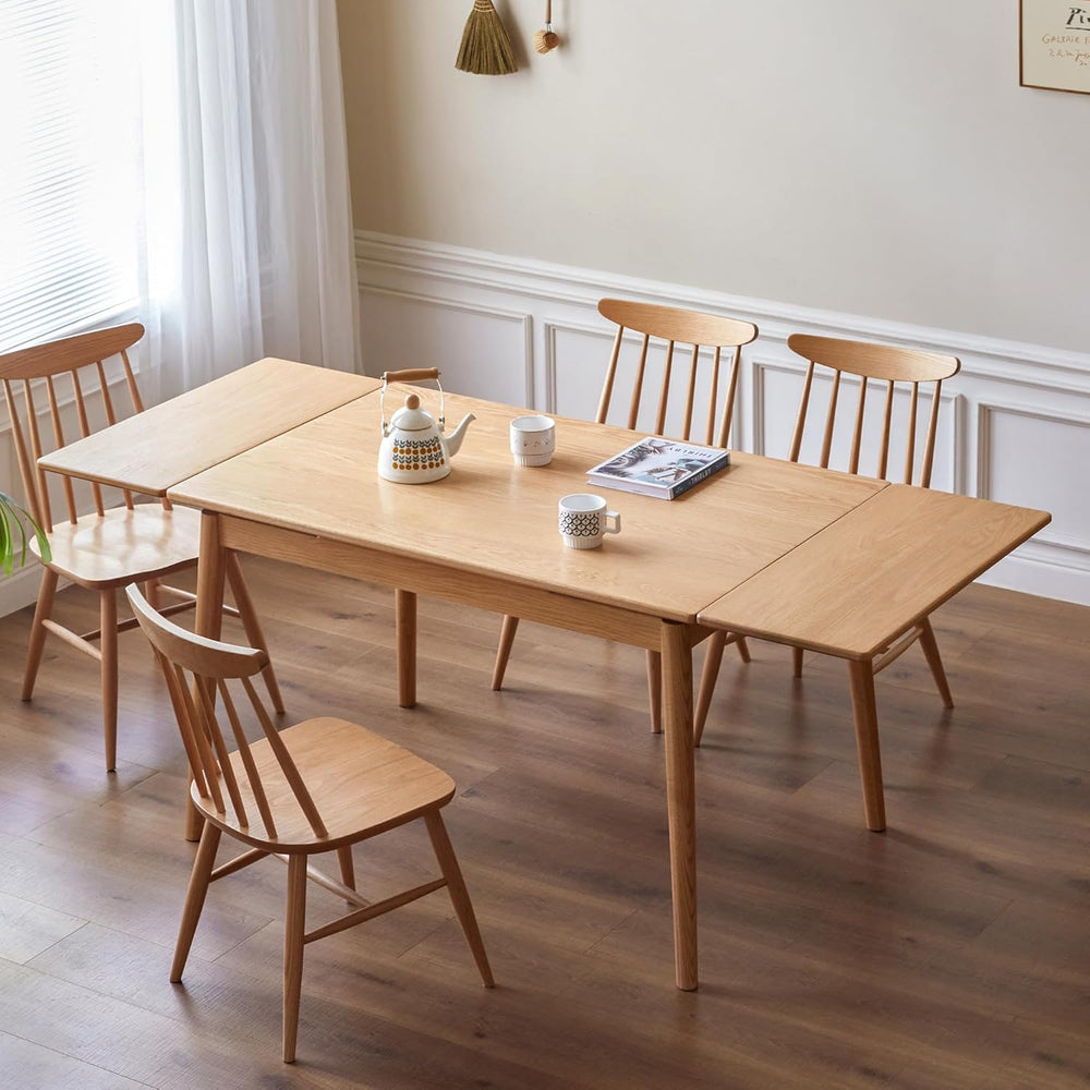 49.21’’-76.77’’ Extendable Dining Room Table for 6-10 Person, 100% Solid Wood...