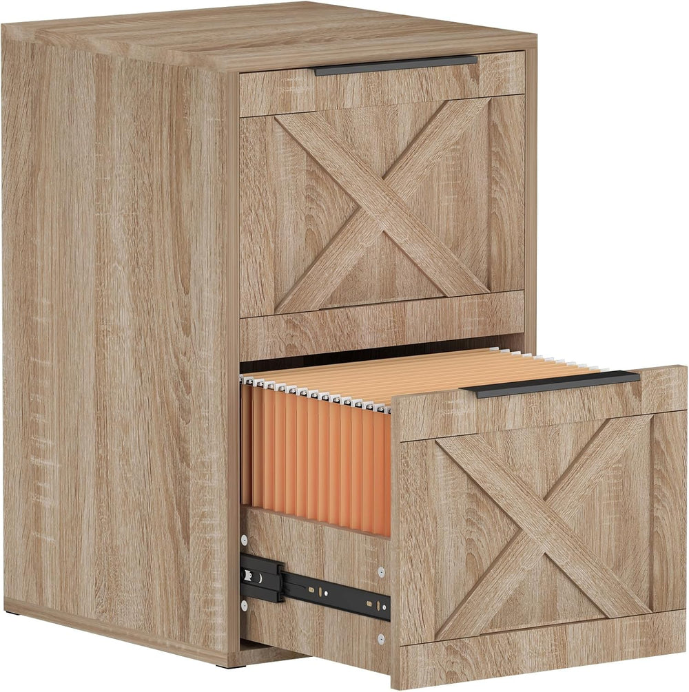 File Cabinet, Wood Filing Cabinet with 2 Drawers for Home Office | Printer St...