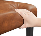 Yaheetech Upholstered Dining Chairs Set of 2 Modern Leather Parsons Kitchen Chairs with Button Tufted High Back and Solid Wood Legs and for Dining Room/Living Room/Restaurant, Retro Brown