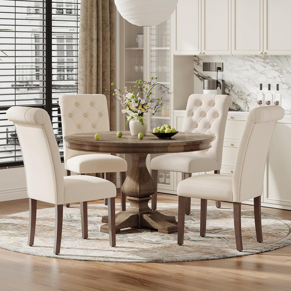 MALOL Upholstered Tufted Dining Room Chairs Set of 4, Parsons Kitchen Chairs ...
