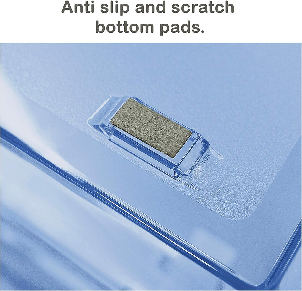 Acrimet Facility 4 Tier Letter Tray Side Load Plastic Desktop File Organizer (Clear Blue Color)