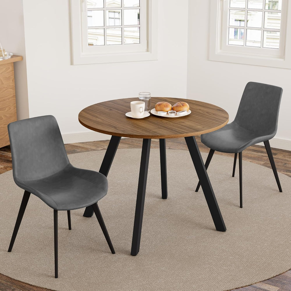 Zerifevni 34.6'' Dining Table and Chairs for 2, Mid Century Modern Ro...