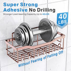 EUDELE 5-Pack Rustproof Stainless Steel Shower Caddy – No Drill Adhesive Bathroom Organizer with Large Capacity, Spacious Shower Shelves for Inside Shower, Kitchen & Home Decor Storage-XL Size