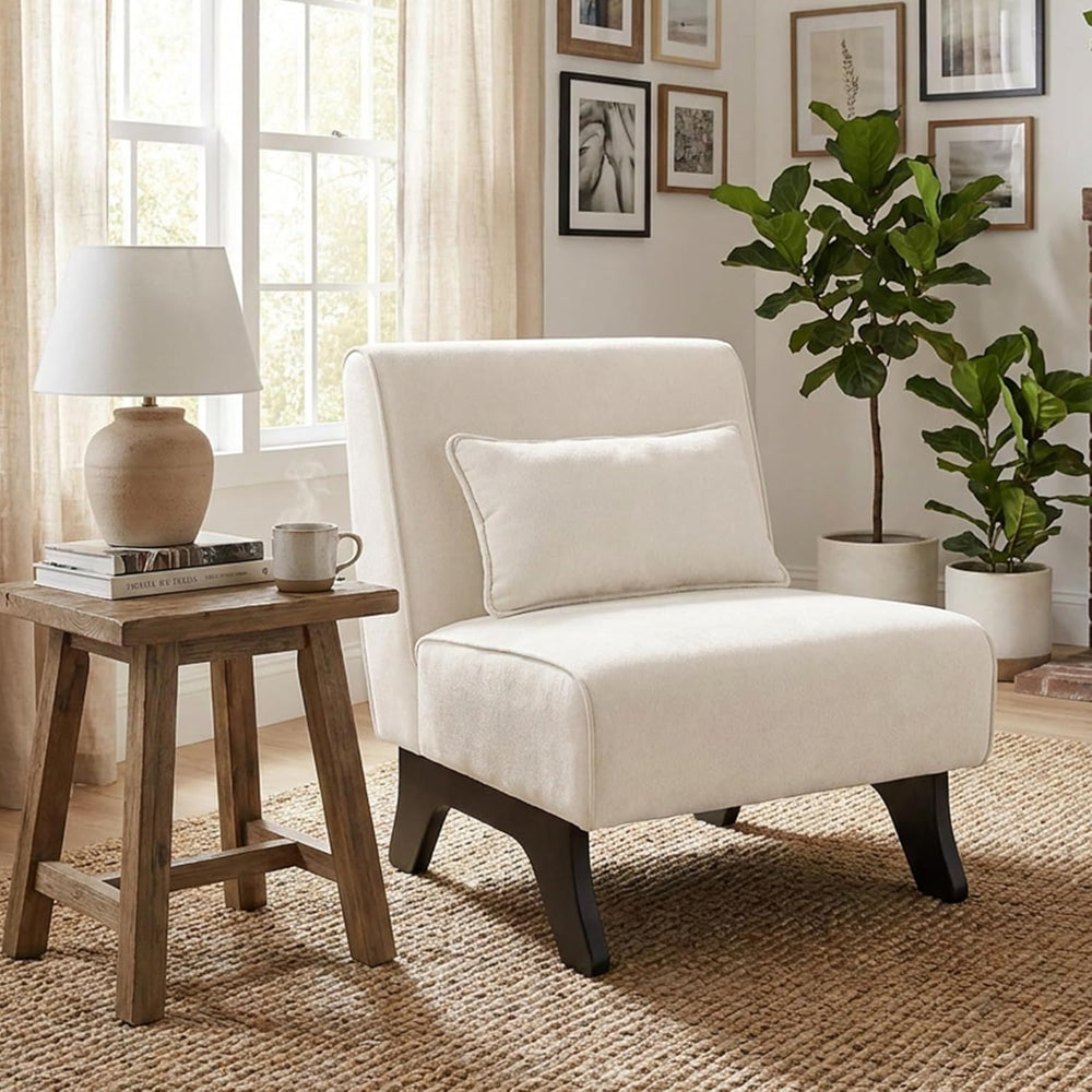 Armless Accent Chair Comfy Upholstered Modern Living Room Side Chair | Comfy ...