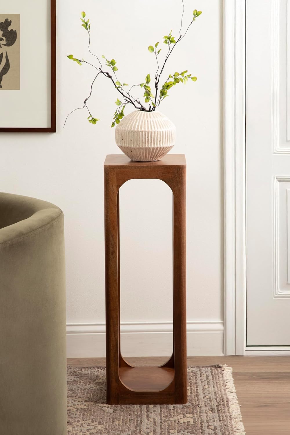 Kate and Laurel Dahl Mango Wood Square Tea Table, 10 x 10 x 30, Walnut Brown,...
