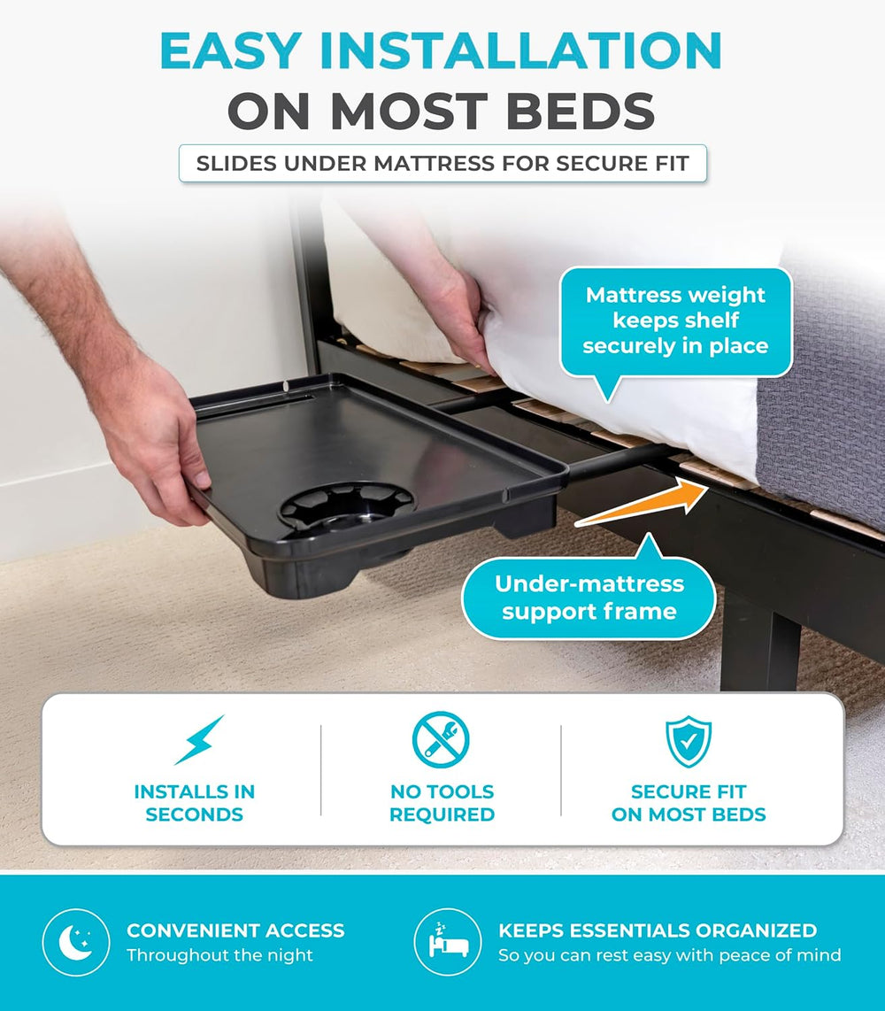 Stander Wonder Bedside Shelf, Bedside Caddy Organizer & Bunk Bed Shelf, S...