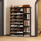 HOMEFORT 10 Tiers Shoe Rack, 50 Pairs Large Shoe Shelf, 61.8" Tall Shoe Tower, Freestanding Shoe Rack Organizer with Open Shelves, Wood Shoe Stand for Boot Storage, for Closet, Entryway, Espresso