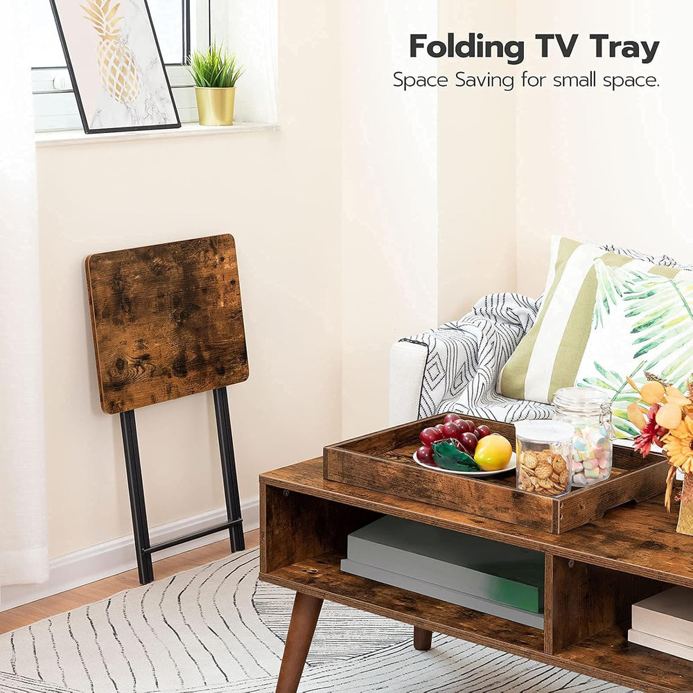 HOOBRO TV Tray Table, Folding Table with Removable Serving Tray, Stable TV Tr...