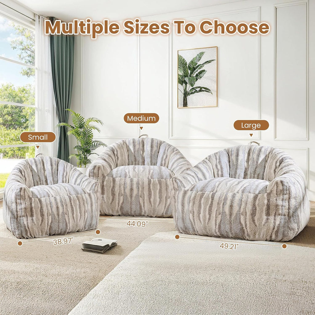 Bean Bag Chair for Adults, 44.1" Comfy Beanbag with Handle, Lazy Sofa Chair with Armrest, Great for Reading Gaming Watching TV, Living Room and Bedroom, XXL