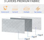 combocube 3 Pack Closet Organizers and Storage Containers, Clothes Storage Bins, Storage Bags with Large Clear Window & Handles for King Comforter, Pillow, Quilt, Bedding, Clothes