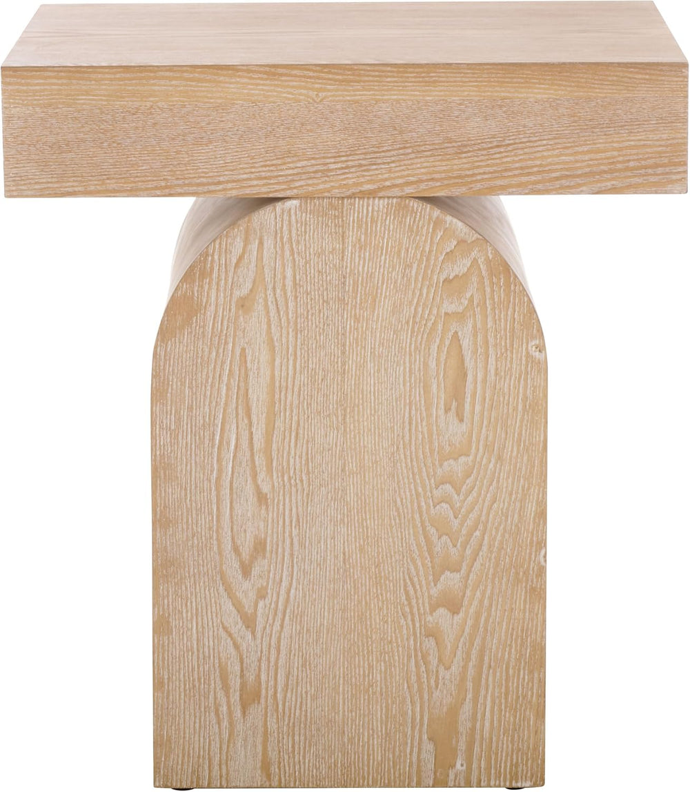 SAFAVIEH Home Collection Baraki Modern Bleached White Pedestal End Table (Ful...