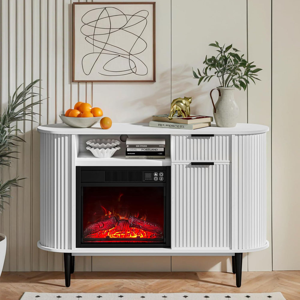OLD CAPTAIN Electric Fireplace, 50" Electric Fireplace TV Stand, Firepla...