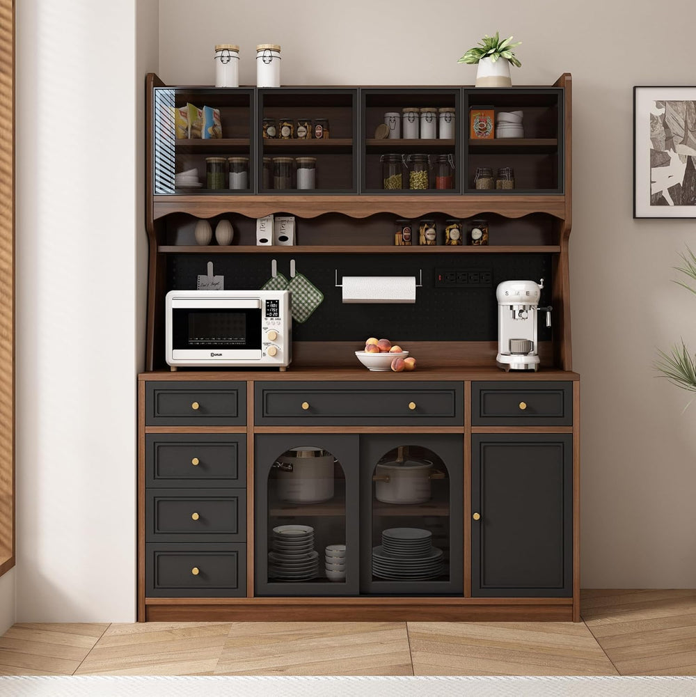 63" Tall Storage Cabinet Coffee Bar Cabinet:with Adjustable Shelves | 63...
