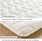Premium Foam Japanese Futon Floor Mattress Full Size 54"x 80",100% High Density Foam Comfortable Floor Mattress,3.5" Thicken Foldable Sleeping Pad,Dormitory Tatami Mat,for Adult and Kids(White)
