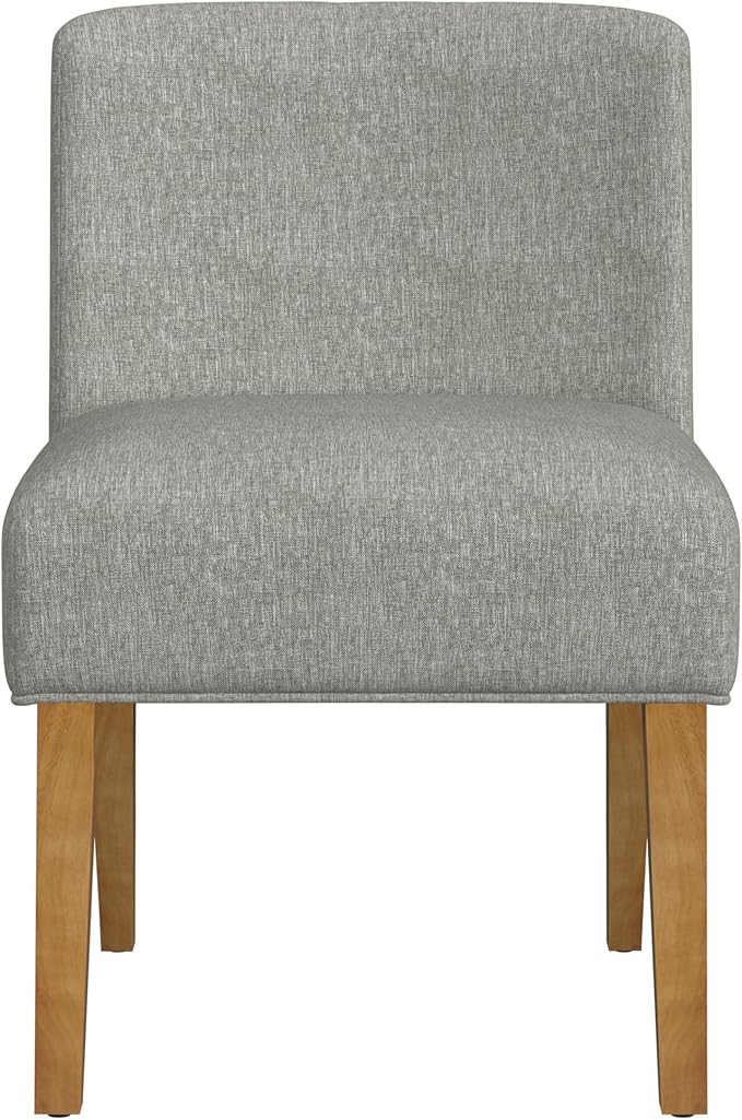 Homepop Home Decor | Upholstered Dining Chairs with Low Back |Decorative Home Furniture, Gray Woven (Single Pack)