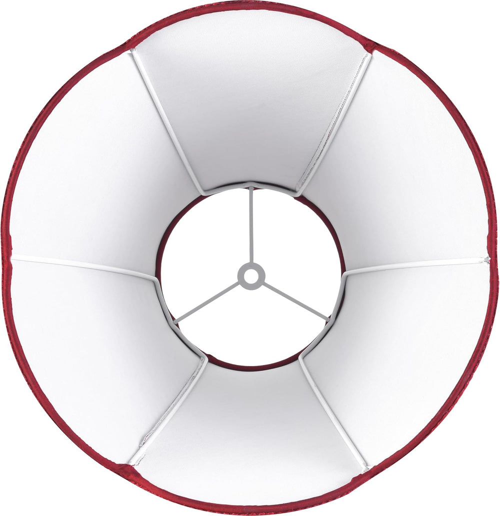 GO&SO Lamp Shades 1PC,6" x 13" x 10.6",Red Fringe Scallope...