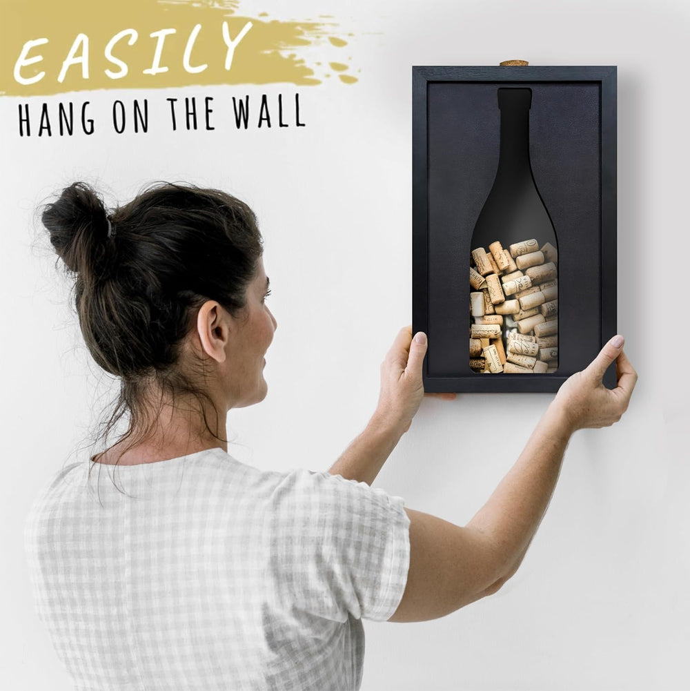 flinelife Wooden Wine Cork Holder, 13x8, Wine Cork Collector Shadow Box - Per...