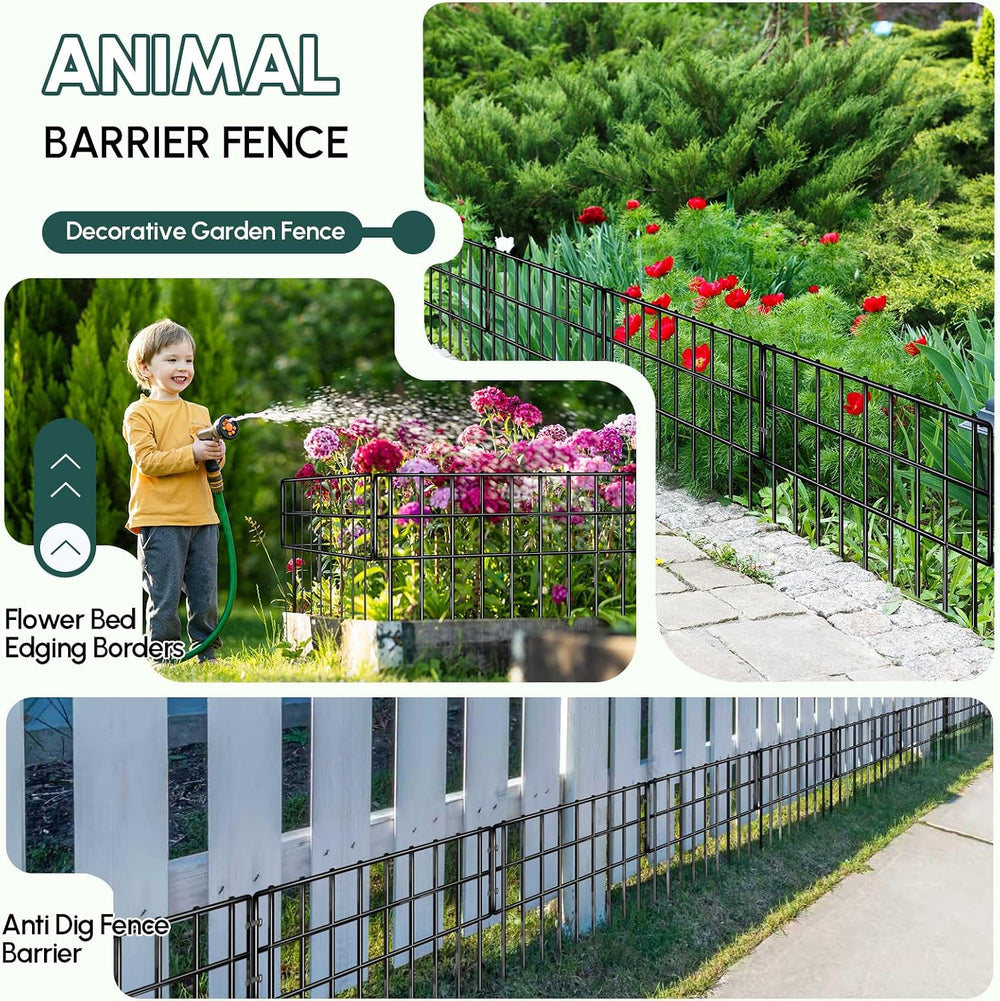 42.5ft (L) x 13in (H) Garden Fence Animal Barrier, 30 Panels No Dig Fence for...