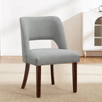 Dining Chairs Set of 2,Modern Dining Room Chairs with Thick Cushions,Upholstered Linen Fabric Kitchen Chairs for Kitchen Dining Room LIGHTGREY