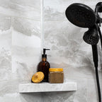 Palisade Vinyl Waterproof Corner Shower Shelf in Iced Pewter/Urban Fjord