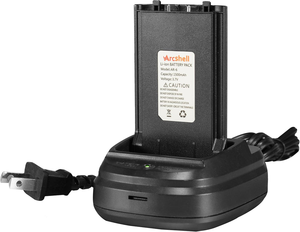 Rechargeable Long Range Two-Way Radios with Earpiece 6 Pack Arcshell AR-6 Wal...