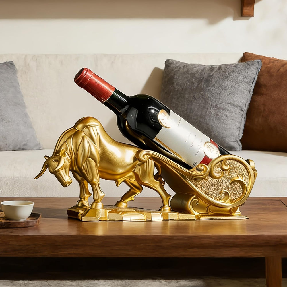 XINXUAN Gold Bull Pantry Organizers and Storage, Wall Street Figurine | Wine ...