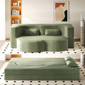 Convertible Folding Sofa Bed, 2-in-1 Full Size Floor Boneless Couch Bed, Corduroy Loveseat sleeper Couch Floor Sofa, Memory Foam Sleeper SofaBed, Small couches for small spaces, No Assembly, Green