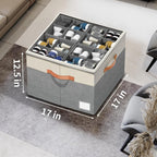 Aokeyee Shoe Organizer for Closet,2 Pack Foldable Shoe Storage Organizer Box Bin with Adjustable Dividers and Clear Cover, Fits up to 16-32 Pairs