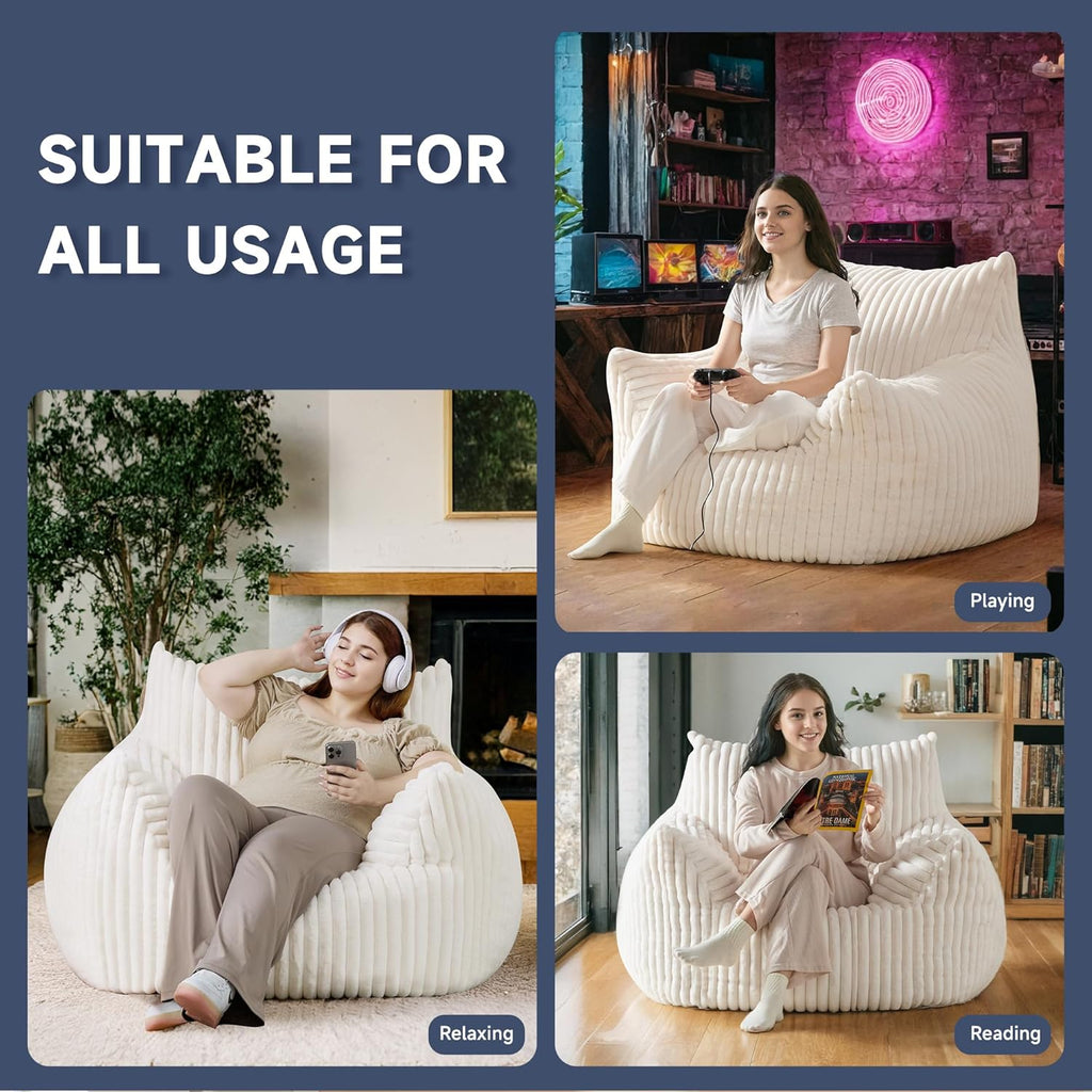 Oversized Bean Bag Chair for Living Room Furniture Bean Bag Chairs for Adults- Small Couch & Lounge Accent Chair for Living Room Chairs or Bedroom