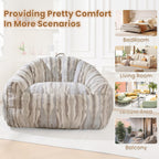 Bean Bag Chair for Adults, 44.1" Comfy Beanbag with Handle, Lazy Sofa Chair with Armrest, Great for Reading Gaming Watching TV, Living Room and Bedroom, XXL