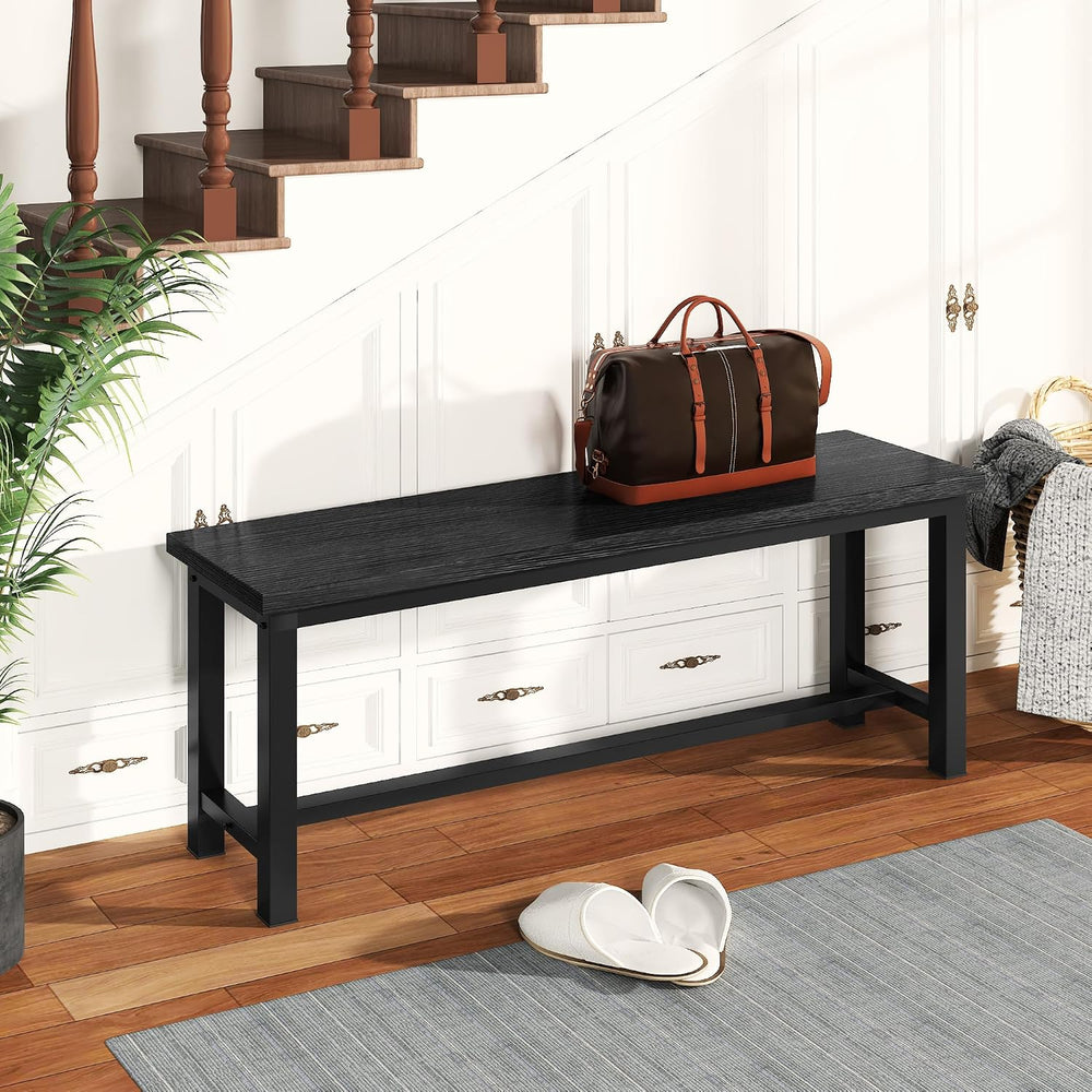 AWQM Table Bench, Pair of 2, Dining Bench, Thickened Steel Frame, Wood Bench,...