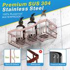 EUDELE 5-Pack Rustproof Stainless Steel Shower Caddy – No Drill Adhesive Bathroom Organizer with Large Capacity, Spacious Shower Shelves for Inside Shower, Kitchen & Home Decor Storage-XL Size