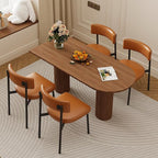 Dining Chair Set of 6 Upholstered Chairs for Kitchen Dining Room Mid Century Modern Table Chairs for Waiting Living Room, Brown
