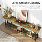 Tribesigns 70.9 Inches Extra Long Sofa Table Behind Couch, Industrial Entry Console Table for Hallway, Entryway & Living Room, Rustic Brown