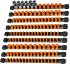 Socket Organizer Drive ABS Tools - Orange Socket Holder, Premium Quality 9 Pieces Socket Holders Kit 1/4-Inch x 48 Clips, 3/8-Inch x 45 Clips, 1/2-Inch x 36 Clips（9PC,Orange)