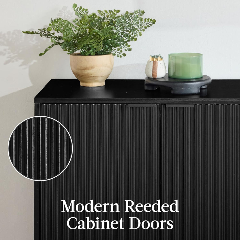 Best Choice Products 55" Modern 4-Door Sideboard Storage Cabinet, Buffet...