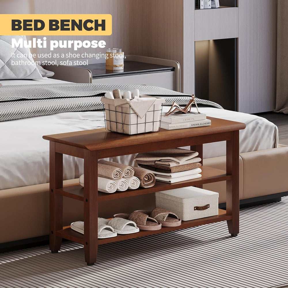 Wood Shoe Bench for Entryway,Bench with Shoe Rack,Storage Shoe Organizer for ...