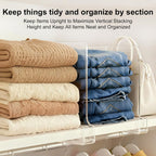 Purse Organizer for Closet Shelf Dividers: 12-Pack Adjustable Clear Acrylic Bag Storage Organizer for Handbags, Sweaters, Towels, Jeans and Shoes on Wood Shelves