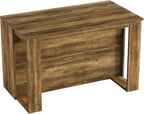 Tribesigns Kitchen Island with Storage, 55-in Counter Height Stationary Kitchen Table with 2-Tier Shelves & Large Worktop, Wooden Coffee Bar Table for Dining Room, Rustic Brown