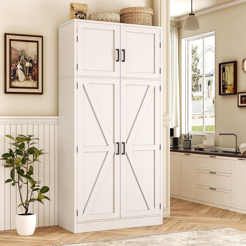 Unikito 71” Tall Kitchen Pantry Storage Cabinet with Adjustable Shelves | Lar...