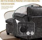 Ball & Cast 109" Oversized Sectional Sofa,Comfy Cloud Couch W/Movable Storage Ottoman,L Shaped Sectional Sofa W/USB Charging Port,Phone Holder&Side Pocke,Chenille Fabric,for Living Room,Gray