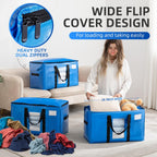 TAILI Extra Large Moving Bags, 8 Pack Blue Heavy Duty Totes for Storage with Visible Window, Wrap Around Handles, Storage Bags for Space Saving, Alternative to Moving Boxes