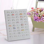 KUKUVR Velvet L-Shaped 50 Slots Ring Earring Holder Display Stand (Grey) | jewelry Ring Earring Organizer Case Tray for Women & Selling Show