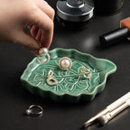 Ceramic Leaf Ring Dish, Small Trinket Tray with Gift Box | Holds rings, earrings, necklaces, keys, coins, and hair clips in one easy-to-see spot for daily use at home
