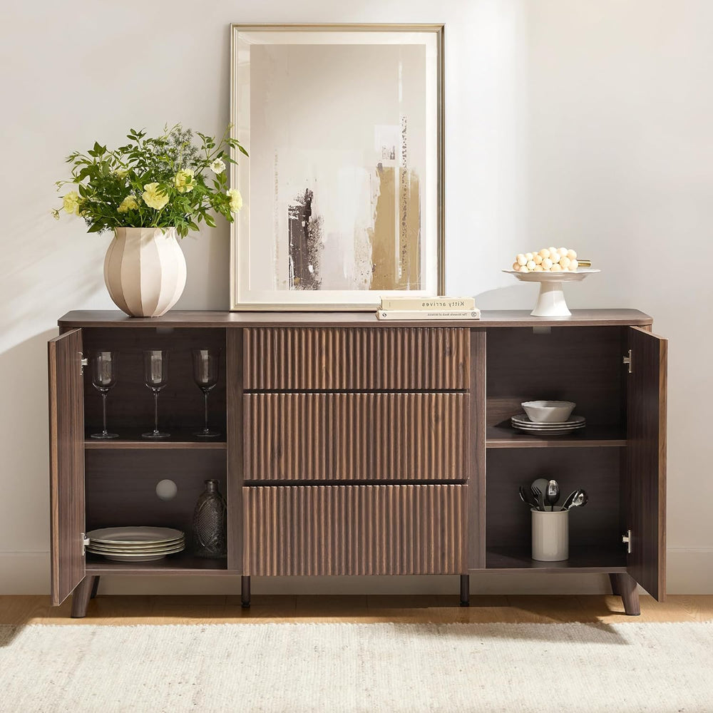 CHITA 62" Sideboard Buffet Cabinet with Storage, Living Room Accent Cabi...